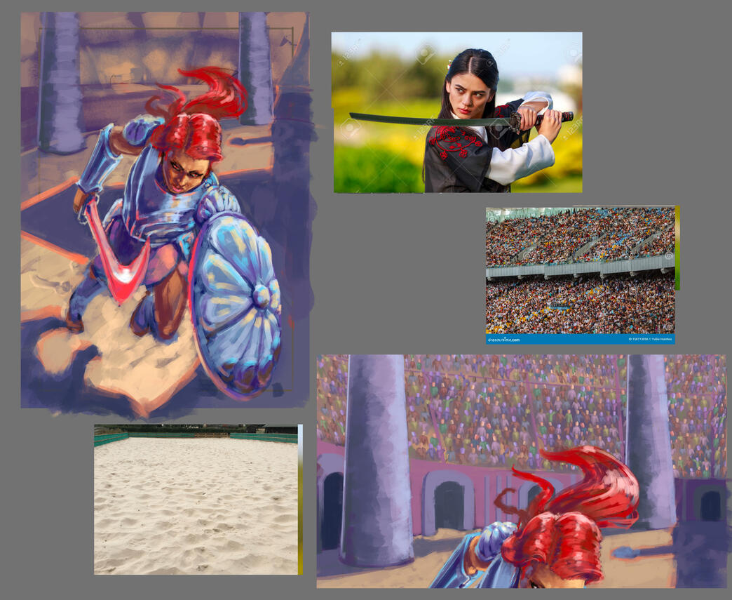 Face adjustments and adding in the crowd.